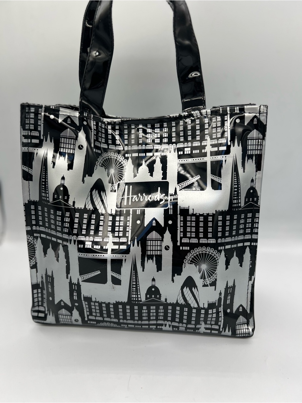 Harrods Black & Silver London Skyline Tote